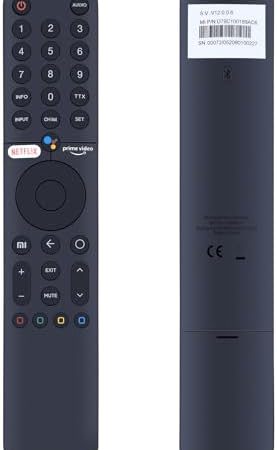 XMRM-19 Bluetooth Sprachfernbedienung für Xiaomi Android TV MI TV P1 32 43 55 MI TV Q1 75 L32M6-6AEU L43M6-6AEU L50M6-6AEU L55M6-6AEU L55M6-6ESG L75M6-ESG mit Netflix und Primevideo Tasten