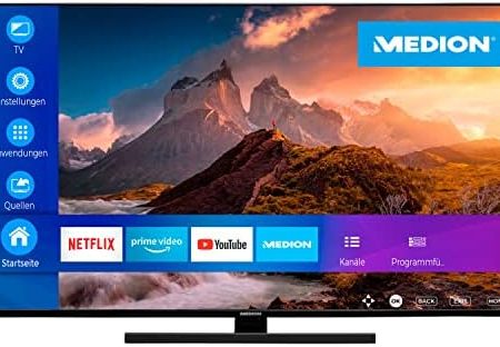 MEDION X14318 (MD 30067) 108 cm (43 Zoll) QLED Fernseher (UHD Smart-TV, 4K Ultra HD, Dolby Vision HDR, Dolby Atmos, HDMI 2.1, Netflix, Prime Video, MEMC, Micro Dimming, PVR)