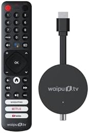 waipu.tv HYBRID Stick | Inkl. Fernbedienung mit Schnellwahltasten (mit TV-Steuerungstasten) | Fernsehen über WLAN, DVB-T2 und DVB-C | HDMI | 4K | HDR