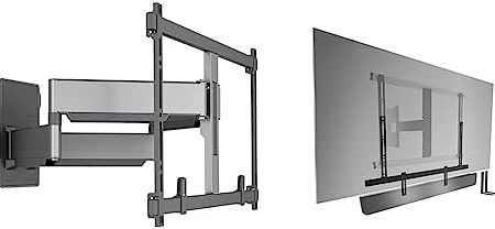 Vogel's TVM Elite 5855 Ultrastarke schwenkbare TV-Wandhalterung für große und schwere Fernseher von bis zu 100 Zoll und 75 kg & Vogels Sound 3550 Universal Soundbar Halterung