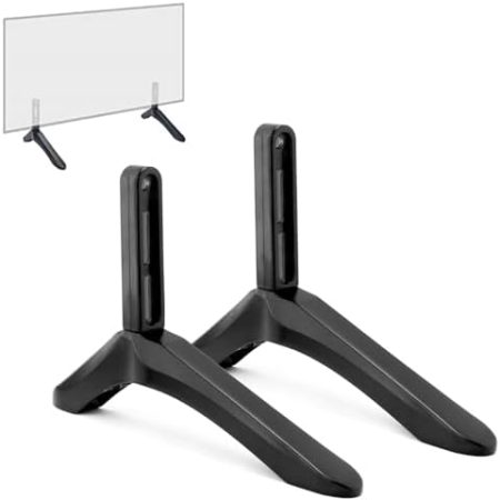 TV Standfüße für 32 bis 65 Zoll Fernseher, TV Füße für Flach Curved TV Smart TV LCD LED Fernseher bis zu 45kg, Geeignet für Lochabstand 22 bis 55mm, Paar Fernsehständer Schwarz