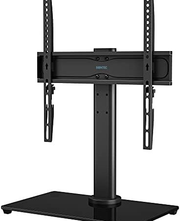 BONTEC TV Standfuss TV Ständer Fernseher Standfuß Schwenkbar für 26-55 Zoll LCD LED OLED Plasma Flach & Curved Fernseher bis zu 40KG, Freie Bewegung Schwenkbar & Höhenverstellbar, Max.VESA 400x400