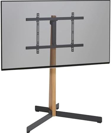 Vogel's TVS 3695 TV-Ständer für 40-77 Zoll Fernseher, Max. 50 kg, Schwenkbar bis zu 90°, Max. VESA 600x400, TV-Standfuß aus Hochwertigem PEFC-zertifiziertem Eichenholz und Stahl, Schwarz