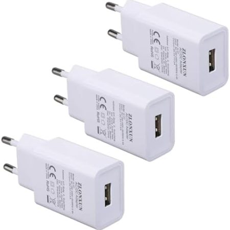 3er-Pack Ladegerät USB Ladestecker Adapter 5V 2A USB Netzteil Compatible iPhone,Samsung,Huawei,LG,Xiaomi,Blackview,E-Reader,jouets,TV-Boxen,Kopfhörer. (3er-Pack)