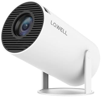 LQWELL® Beamer, Mini Projektor, unterstützt WiFi 6, BT5.0 mit 11.0 Android OS, Automatische Trapezkorrektur, 180-Grad-Winkel, 130-Zoll-Display für Phone/PC/Lap/PS5/Xbox/Stick, 4K Heimkino, hdmi