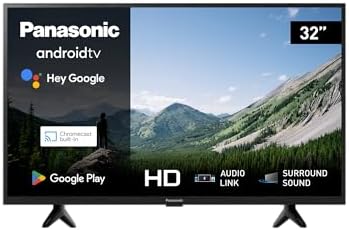 Panasonic TX-32MSW504, 32 Zoll HD LED Smart 2023 TV, Android TV, Surround Sound, Google Assistant, Chromecast, Bright Panel, HD Color Engine, Schwarz