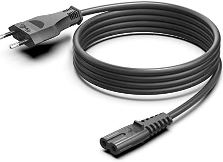 HKY Euro-Netzkabel 2m C7 2 poliger Euro Stecker Kabel Figur 8 Stromkabel Netzstecker(VDE Zertifiziert) für TV Fernseher PS3 PS4 PC Monitore Computer Drucker HP Philips Samsung LG TCL Sony Philips usw