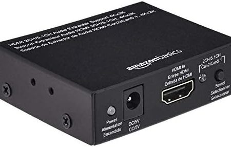 Amazon Basics Audio-Extractor-Konverter, HDMI auf HDMI + Audio (SPDIF + RCA Stereo), Schwarz