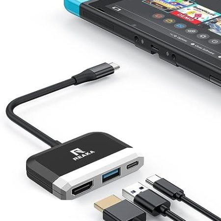 Switch Dock für Nintendo Switch/OLED Switch, tragbares TV-Dock mit 4K HDMI USB 3.0 Port und USB C Aufladung, Reise-Dock für Nintendo Switch, Samsung Steam Deck MacBook Pro/Air und mehr