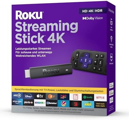 Roku Streaming Stick 4K | 4K/HDR/Dolby Vision Streaming Media Player | Funktioniert nur in Deutschland