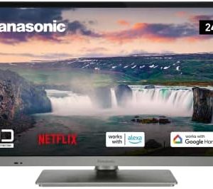 Panasonic TX-24MS350E, 24-Zoll HD LED Smart TV, High Dynamic Range (HDR), Google Assistant & Amazon Alexa, USB Media Player, Hotelmodus, optionale Wandhalterung, INOX Silber