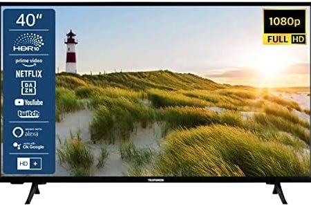 TELEFUNKEN XF40SN550S 40 Zoll Fernseher/Smart TV (Full HD, HDR, Triple-Tuner) - Inkl. 6 Monate HD+ [2023], Schwarz