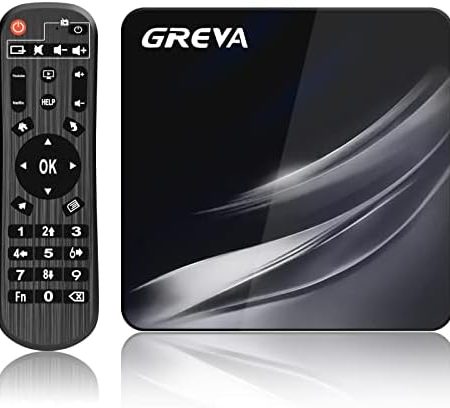 GREVA Android TV Box 4K, Android Box 11.0 mit 4GB RAM 32GB ROM Amlogic S905W2 WiFi 2.4G/ 5.8G 10/100M LAN Enternet Bluetooth 4.2 TV Box mit Fernbedienung