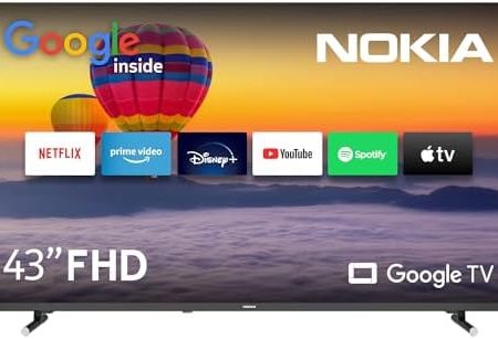 Nokia 43 Zoll (109 cm) Google TV FHD (WLAN, Triple Tuner DVB-C/S2/T2, Google Assistant, YouTube, Netflix, DAZN, Prime Video, Disney+) – FN43GE320-2023