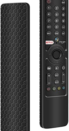 Schutzhülle Kompatibel mit Xiaomi Fernbedienung MI TV P1/P1E/Q1/Q1E Fernbedienungen Cover Case Anti-Rutsch Stoßfest Silikonhülle für Xiaomi Mi Smart TV Bluetooth Voice XMRM-19 Remote Control (Schwarz)