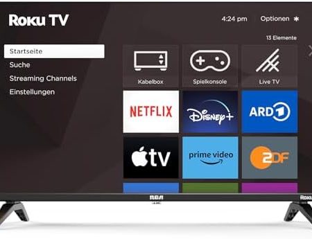 RCA Smart TV 32 Zoll Fernseher Roku TV(60cm) HD Ready Triple Tuner Dolby Audio HDMI USB WiFi Apple TV+ Netflix YouTube usw (2024)