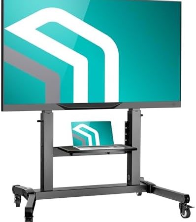 ONKRON TV Ständer rollbar für 50-100 Zoll TV bis zu 120 kg - TV Ständer höhenverstellbar & neigbar mit max VESA 1000x600 - Universal TV Standfuß Fernseher/TV Wagen mit Rollen Schwarz TS1991-B