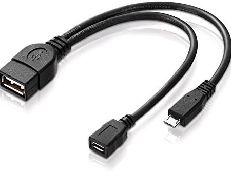 adaptare 40228 USB-OTG Adapter-Kabel Micro-USB 2.0-Stecker USB-Buchse Typ A + Strom-Anschluss für Externe Festplatte und andere Geräte