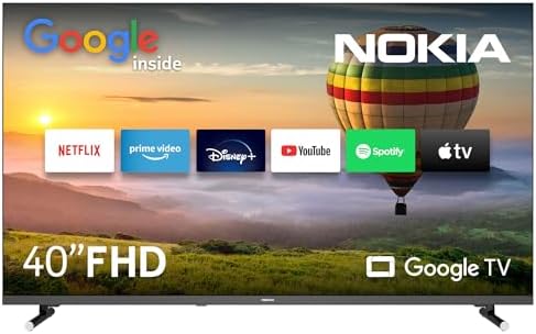 Nokia 40 Pollici (101 cm) Google TV FHD (WLAN, Triple Tuner DVB-C/S2/T2, Google Assistant, YouTube, Netflix, DAZN, Prime Video, Disney+) – FN40GE320-2023 - Nero