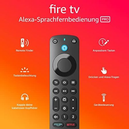 Alexa-Sprachfernbedienung Pro, mit Remote Finder, TV-Steuerungstasten und Tastenbeleuchtung, erfordert ein kompatibles Fire TV-Gerät