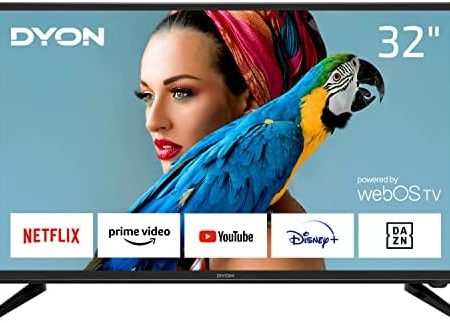 DYON Smart 32 X-EOS 80 cm (32 Zoll) Smart TV (HD, HD Triple Tuner (DVB-C/-S2/-T2), App Store, Prime Video, Netflix, Magic Remote mit Sprach- & Gestensteuerung) [Mod. 2022]