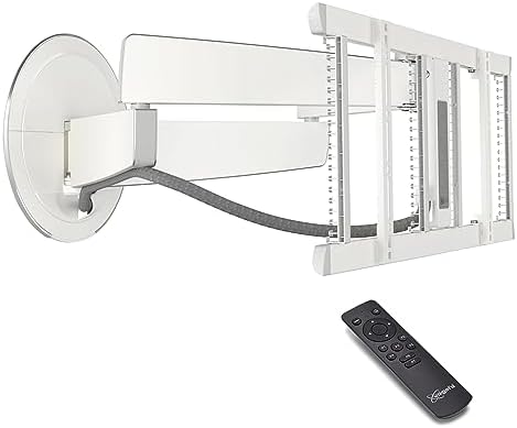 Vogel's TVM 7675 Premium Elektrische TV Wandhalterung für 40-77 Zoll Fernseher, Innovative Motorisierte TV Halterung schwenkbar bis zu 120°, Max 35 kg, VESA bis zu 600x400, Weiß