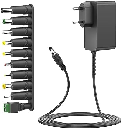 HKY DC 15V 2A 15V 1,5A 15V 1A Universal Netzteil Adapter Ladegerät mit 10 Stück Adapterspitzen für Amazon Wireless Lautsprecher Echo/Amazon Fire TV Yamaha Marshall Stockwell Bluetooth Lautsprecher