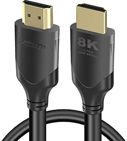 APOKIN HDMI 8K 2 Meter 48Gbps 7680P HDMI 2.1 Ultra High Speed HDMI Kabel für Samsung QLED,Apple TV,Sony LG,Playstation,PS4,PS5,Nintendo Switch,Xbox One Series X,HDMI 2.0/4K 120Hz 144Hz m/MTS