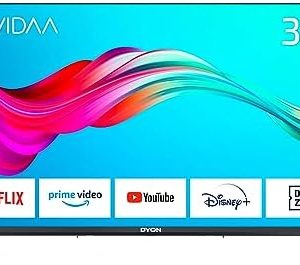 DYON Smart 32 VX 80 cm (32 Zoll) Fernseher (HD Smart TV, HD Triple Tuner (DVB-C/-S2/-T2), App Store, Prime Video, Netflix, YouTube, DAZN, Disney+) [Mod. 2022], Schwarz