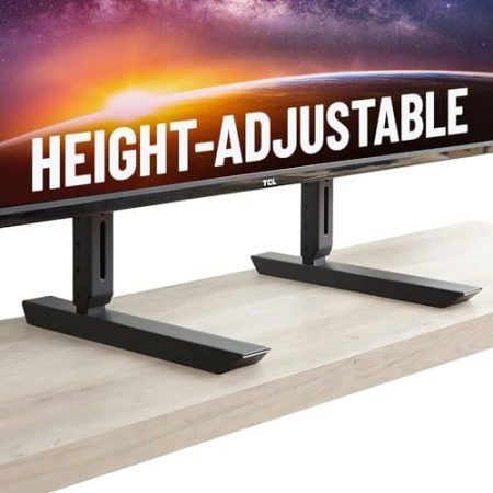 Echogear Universal Großer TV-Ständer - Höhenverstellbarer Sockel für Fernseher bis zu 77 "- Wackelfreier Ersatzständer funktioniert mit jedem Fernseher - Kompatibel mit flachem Design und Soundbars