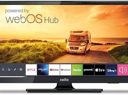 Cello 19 Zoll Smart Camping Reise TV 12-Volt TV Triple Tuner Bluetooth. Disney+ Netflix, Apple TV+ Prime Video Paramount+ Caravans HGVS Boote