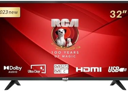 RCA iRB32H3 Fernseher 32 Zoll (TV 80 cm), Dolby Audio, LED, Triple Tuner DVB-C / T2 / S2, CI+, HDMI, Mediaplayer per USB, digitaler Audioausgang, incl. Hotelmodus, 2023