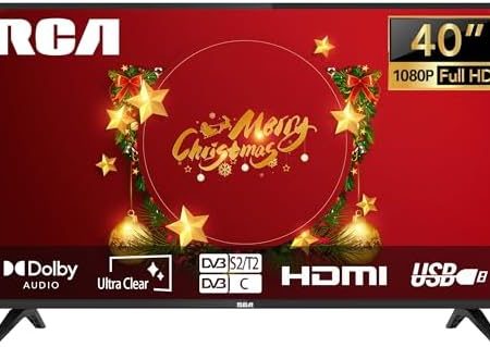 RCA 40 Zoll(101cm) TV Fernseher Full HD Triple Tuner(DVB-T/T2/C/S/S2) Dolby Audio HDMI USB Anschluss Fire TV Apple TV PS5 Xbox Hotel Modell Wohnzimmer Konferenzraum Hotel(2023)