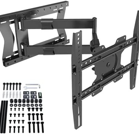 XTRARM TiTon T 80 cm Wandabstand, TV Wandhalterung, Langer Arm, ausziehen, schwenken für TV ca. 32-75 Zoll bis 60kg, bis VESA 400x400mm, TV-Halterung