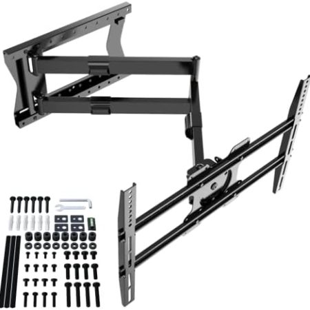 XTRARM TiTon 100 cm Abstand TV Wandhalterung, neigen, schwenken, rotieren, drehen für TV ca. 42-75 Zoll bis 60kg bis VESA 600x400mm, TV-Halterung