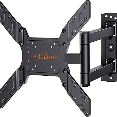 Perlegear TV Wandhalterung, Schwenkbare Neigbare TV Halterung für 26-60 Zoll Flach&Curved Fernseher bis zu 45Kg, max.VESA 400x400mm