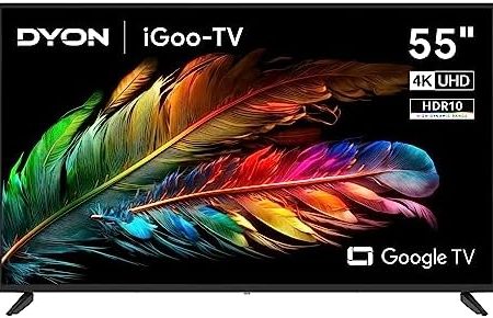 DYON iGoo-TV 55U 139cm (55 Zoll) Google TV (4K UHD, HD Triple Tuner, Prime Video, Netflix, Google Play Store für DAZN, Disney+, Apple TV+, Paramount+, waipu.tv UVM., Google Assistant) [Mod. 2023]