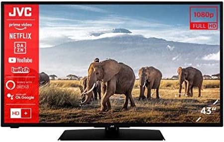 JVC LT-43VF5156 43 Zoll Fernseher/Smart TV (Full HD, HDR, Triple-Tuner, Bluetooth) - Inkl. 6 Monate HD+ [2023], Schwarz