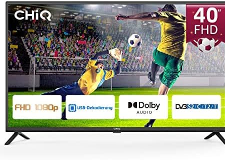 CHIQ TV,40 Zoll(100 cm) FHD 1080p LED Fernseher,Dolby Audio,H.265/HEVC, Media Player,Triple Tuner(DVB-T/T2/C/S2),HDMI/USB/Kopfhörer/CI/RF,Hotelmodus,Monitor, mit Doppeltem Verwendungszweck