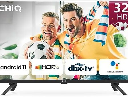 CHiQ Fernseher,32 Zoll, 720p, Smart TV,Android11,HDR,WiFi,Bluetooth,Google Assistant,Chromecast,Netflix,Prime Video,YouTube,Triple Tuner(DVB-T2/T/C/S2),HDMI/USB,Dolby Audio, Schwarz