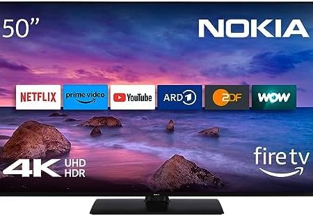 Nokia 50 Zoll (126 cm) mit integriertem Fire TV (4K UHD, WLAN, HDR, Triple Tuner DVB-C/S2/T2, Netflix, Prime Video, YouTube, Disney+) - UNE50AV310I - 2022