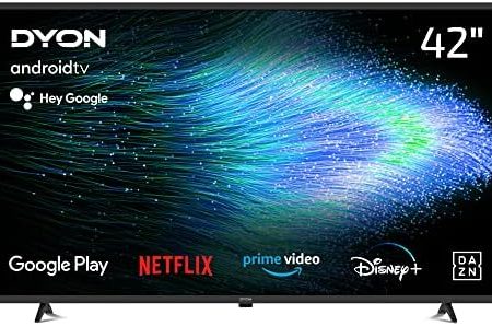 DYON Smart 42 AD-2 105cm (42 Zoll) Android TV (Full-HD, HD Triple Tuner, Prime Video, Netflix, Google Play Store für DAZN, Disney+ UVM., Google Assistant, BT-Fernbedienung) …