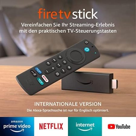 Fire TV Stick Internationale Version mit Alexa-Sprachfernbedienung | HD-Streaminggerät