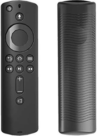 zkm Schutzhülle 5,9-Zoll-Abdeckung Weiche Silikon-Hauthülle Stoßfester Rutschfester Ersatz für Amazon Fire TV Stick 4K-Fernbedienung Schwarz