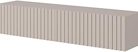 Selsey TELIRE - TV-Hängeboard, Graubeige mit Lamellenfronten, 140 cm