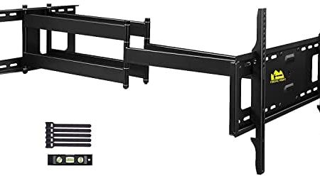 FORGING MOUNT TV Wandhalterung mit 109cm Langer Reichweite Doppelter Gelenkarm Voll Bewegung Neigbar Schwenkbar TV Halterung für 42-90 Zoll Flach-/Kurven-Fernseher Belastung 75kg Max. VESA 600x400mm