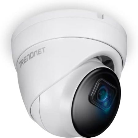 TRENDnet TV-IP1515PI Indoor Outdoor 5 MP H.265 PoE IR Fixed Turret Netzwerkkamera, IP66-Gehäuse, IR-Nachtsicht bis zu 30 m (98 Fuß), Sicherheitsüberwachungskamera, microSD-Kartensteckplatz, Weiß