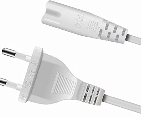 FSKE Netzkabel C7 Weiß 2M Eurostecker nach Figure 8 Power Cable Stromkabel für Samsung LG Sony Philips TV, PS3, PS4, PC Monitore, Drucker