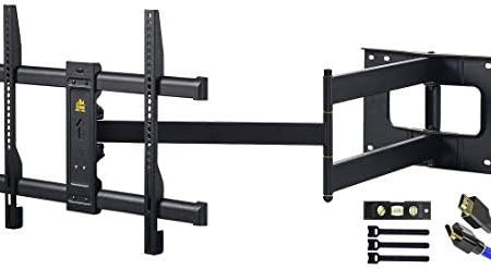 FORGING Mount TV Wandhalterung Schwenkbare Neigbare TV Halterung für 37-80 Zoll Flach & Curved Fernseher bis zu 50kg, Fernsehhalterung TV Wall Mount mit 109cm Langem Gelenkarm, Max. VESA 600x400mm