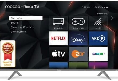 coocaa 50R5G ROKU LED-TV Powered by Metz Germany 50 Zoll UHD SMART TV, 126cm, Fernseher mit Triple Tuner, TV mit WLAN, LAN, HDMI, USB, HDTV, Netflix, Pime, Disney+